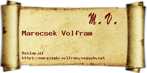 Marecsek Volfram névjegykártya